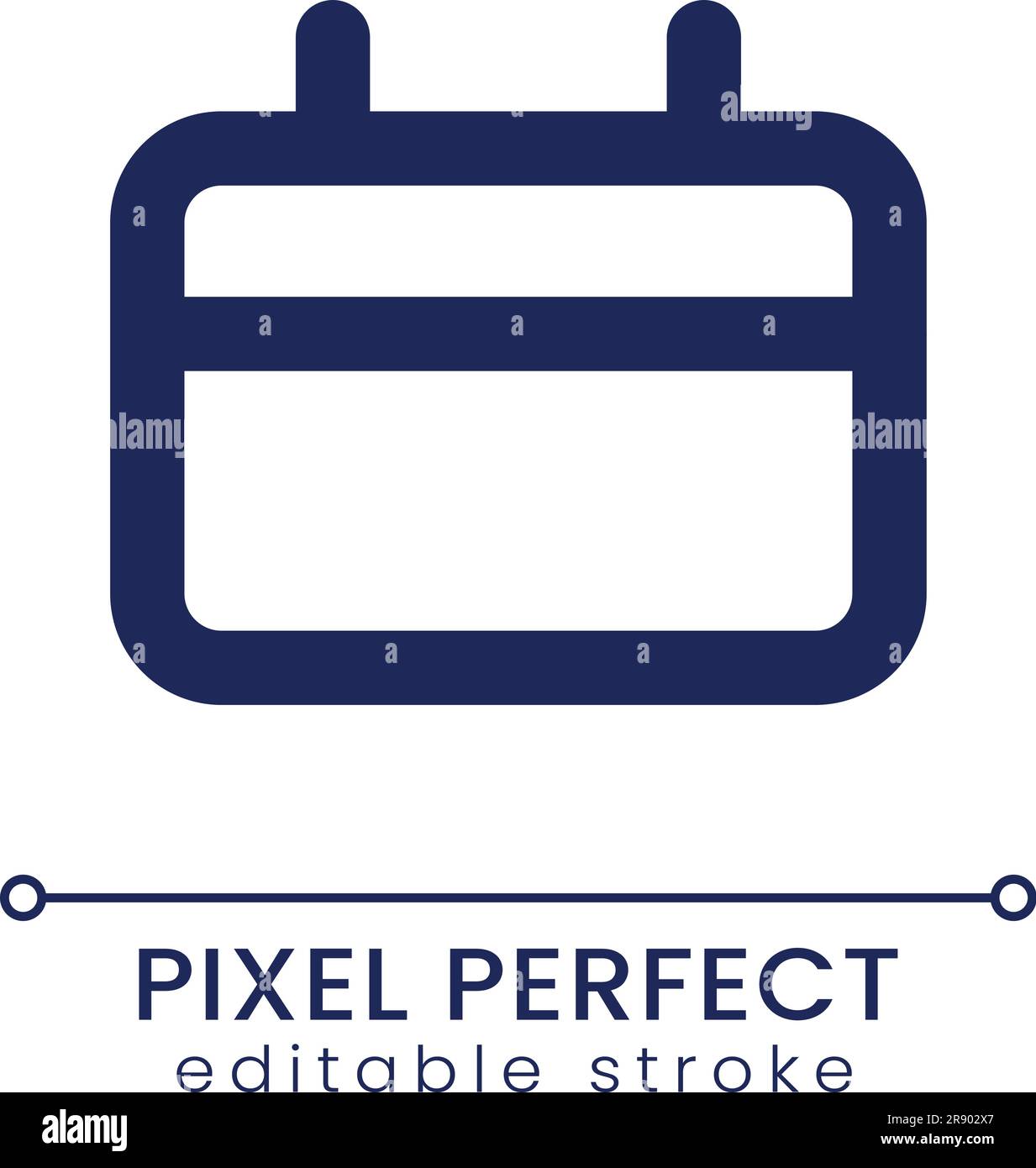 Calendar pixel perfect linear ui icon Stock Vector
