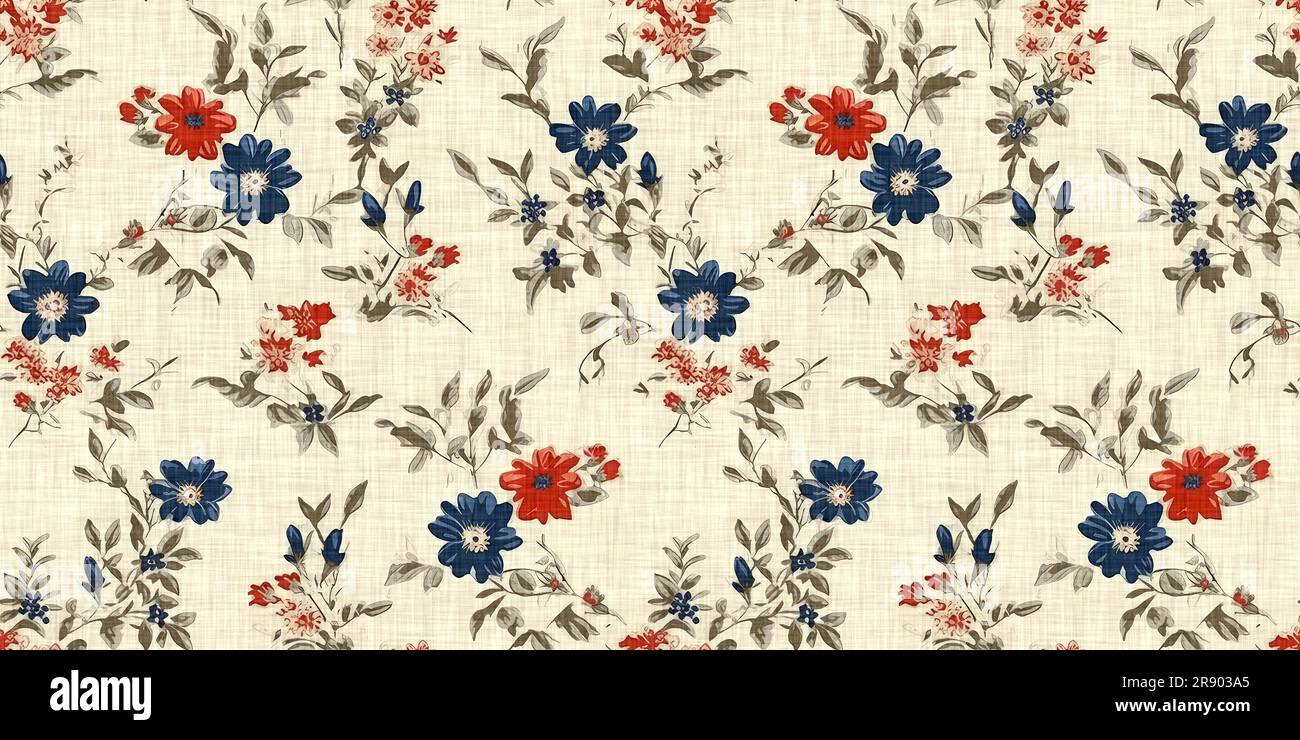 Rustic americana seamless border in traditional red, white and blue ...
