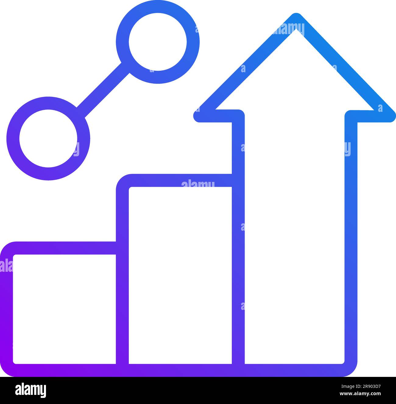 Business growth pixel perfect gradient linear vector icon Stock Vector