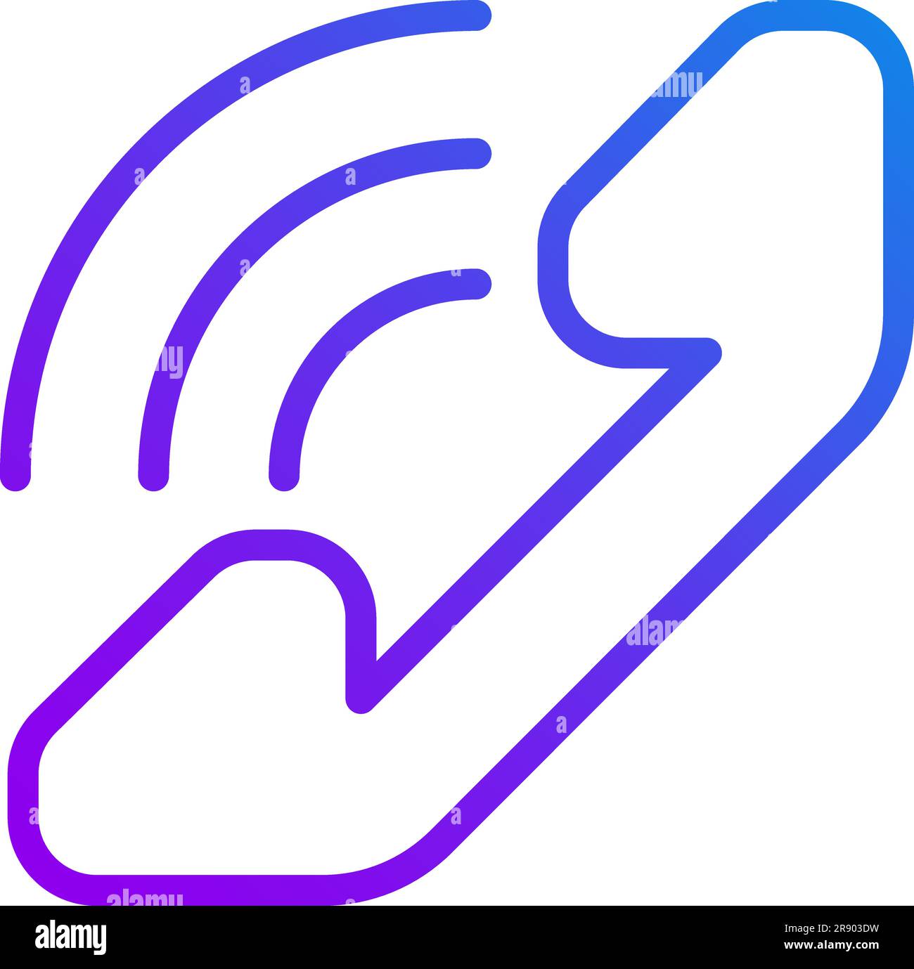 Handset pixel perfect gradient linear vector icon Stock Vector