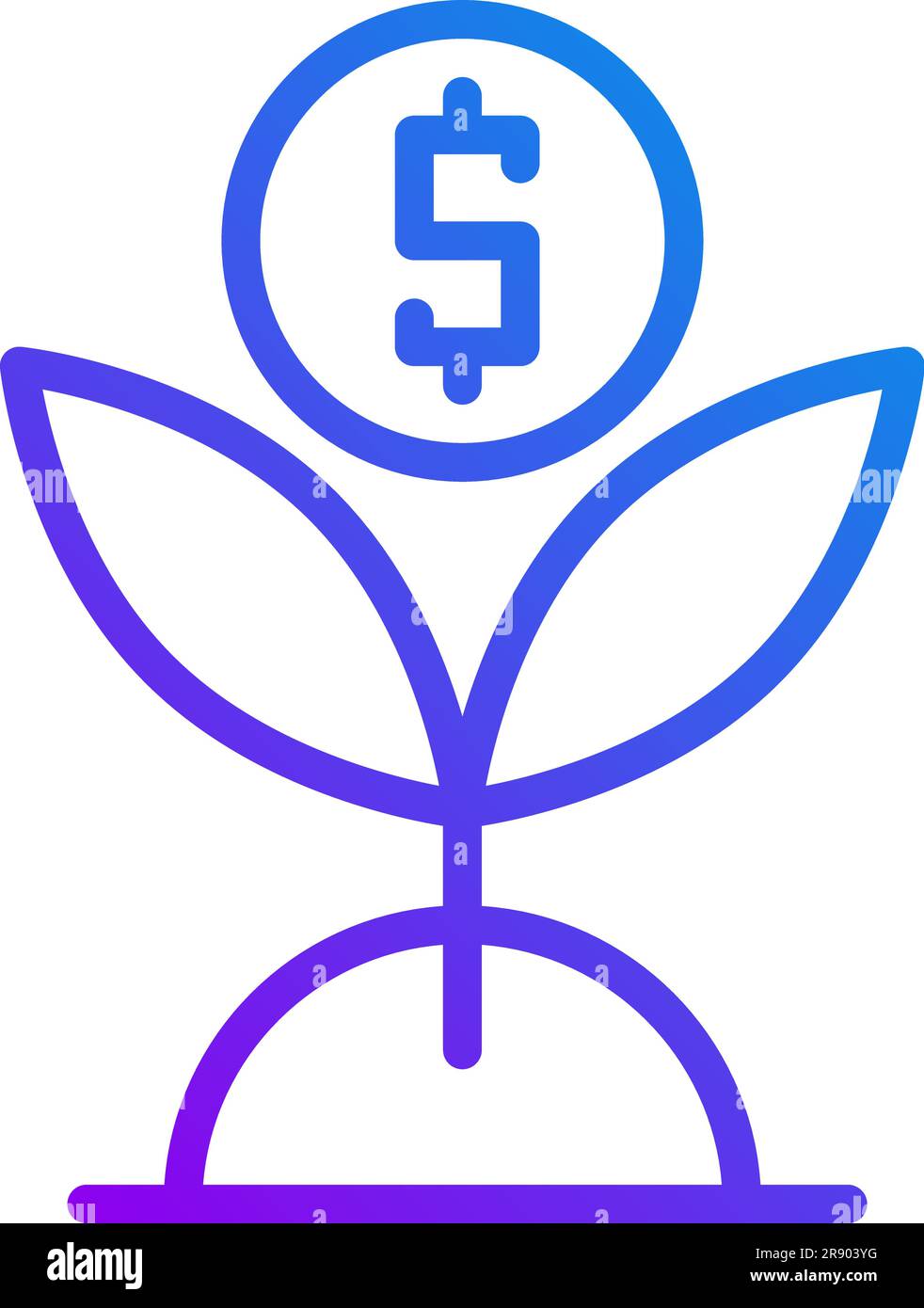 Effective investment pixel perfect gradient linear vector icon Stock Vector