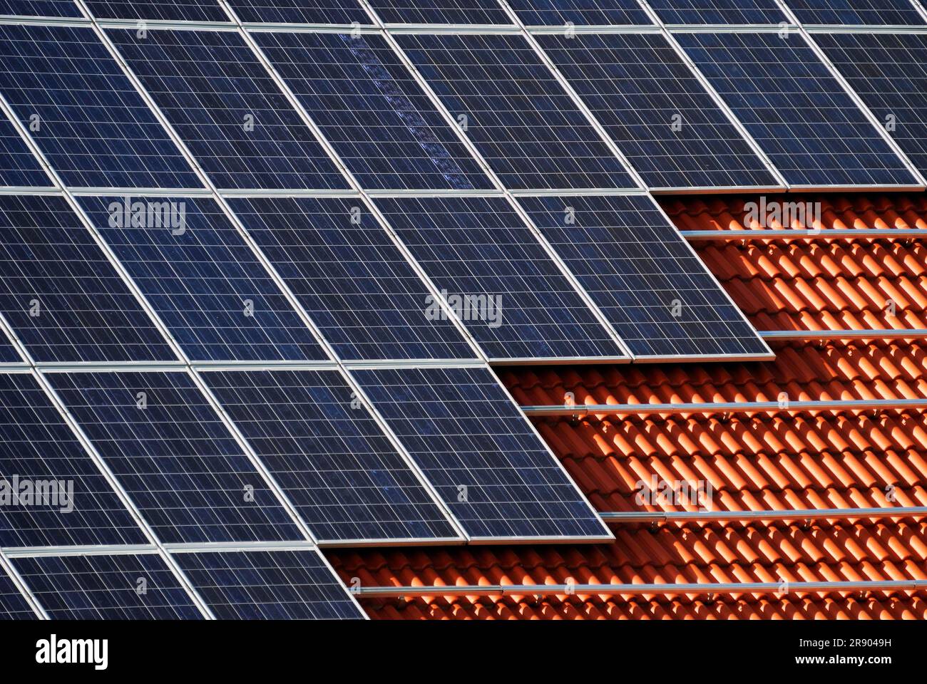 Alternative energy with solar panels Stock Photo