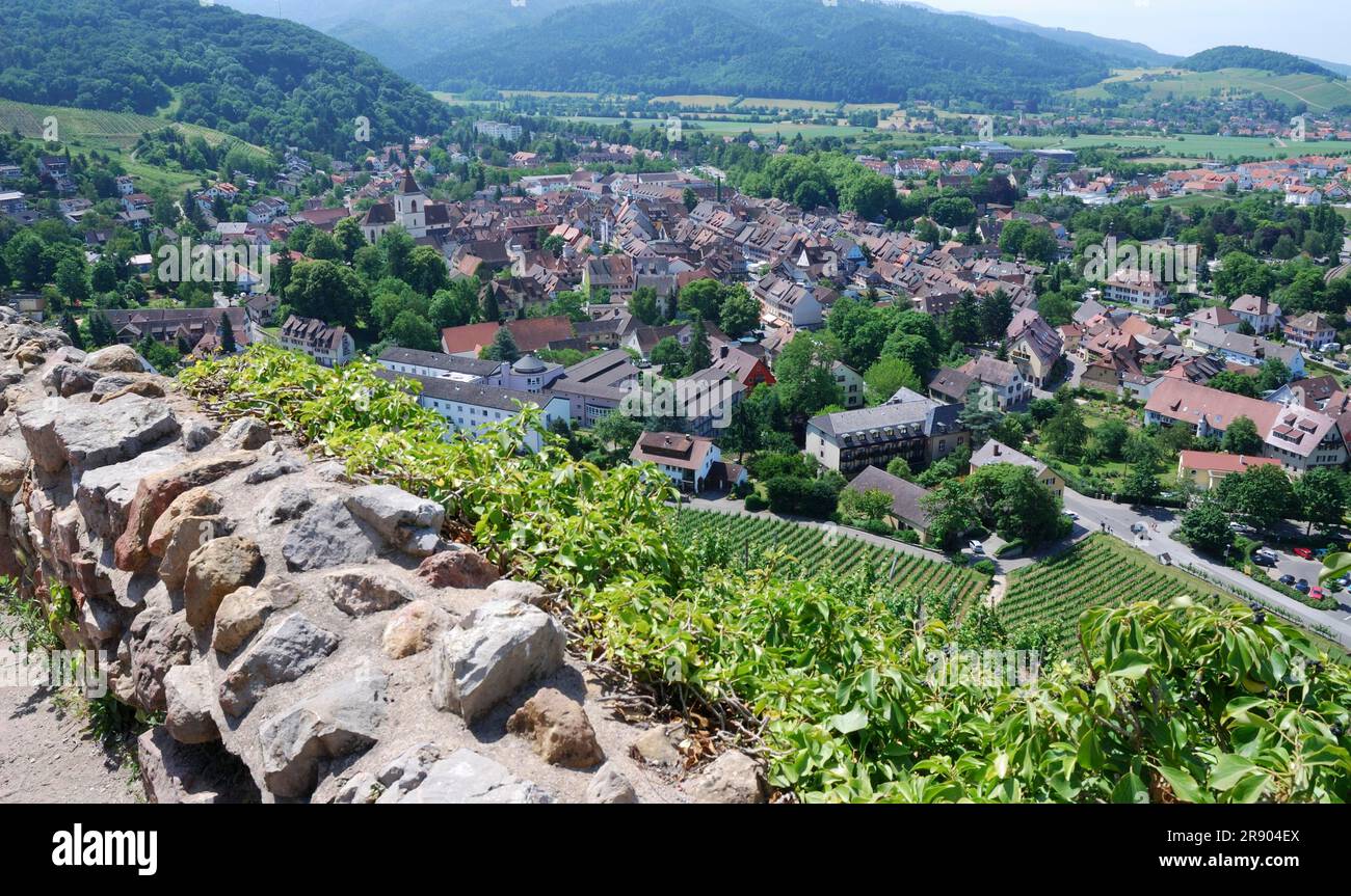 View over the village of Staufen (Breisgau) (Germany) Stock Photo