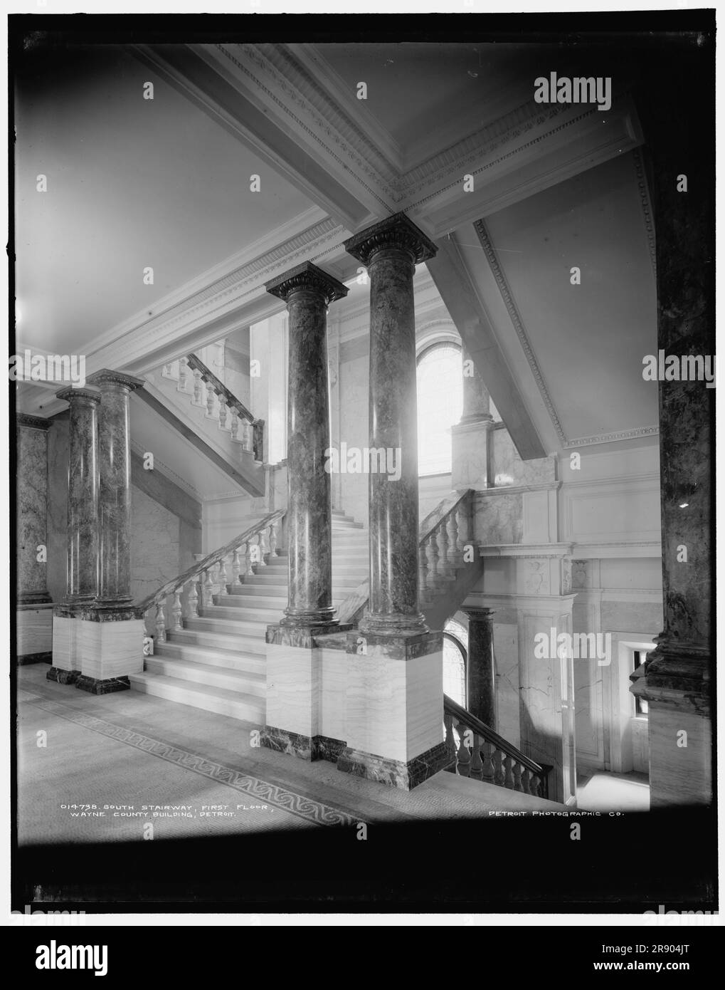 South stairway, first floor, Wayne County Building, Detroit, (1902