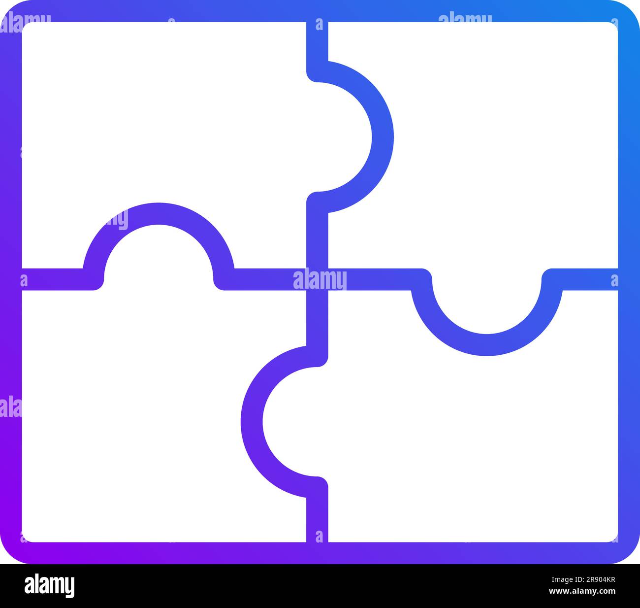 Jigsaw puzzle pieces pixel perfect gradient linear vector icon Stock Vector
