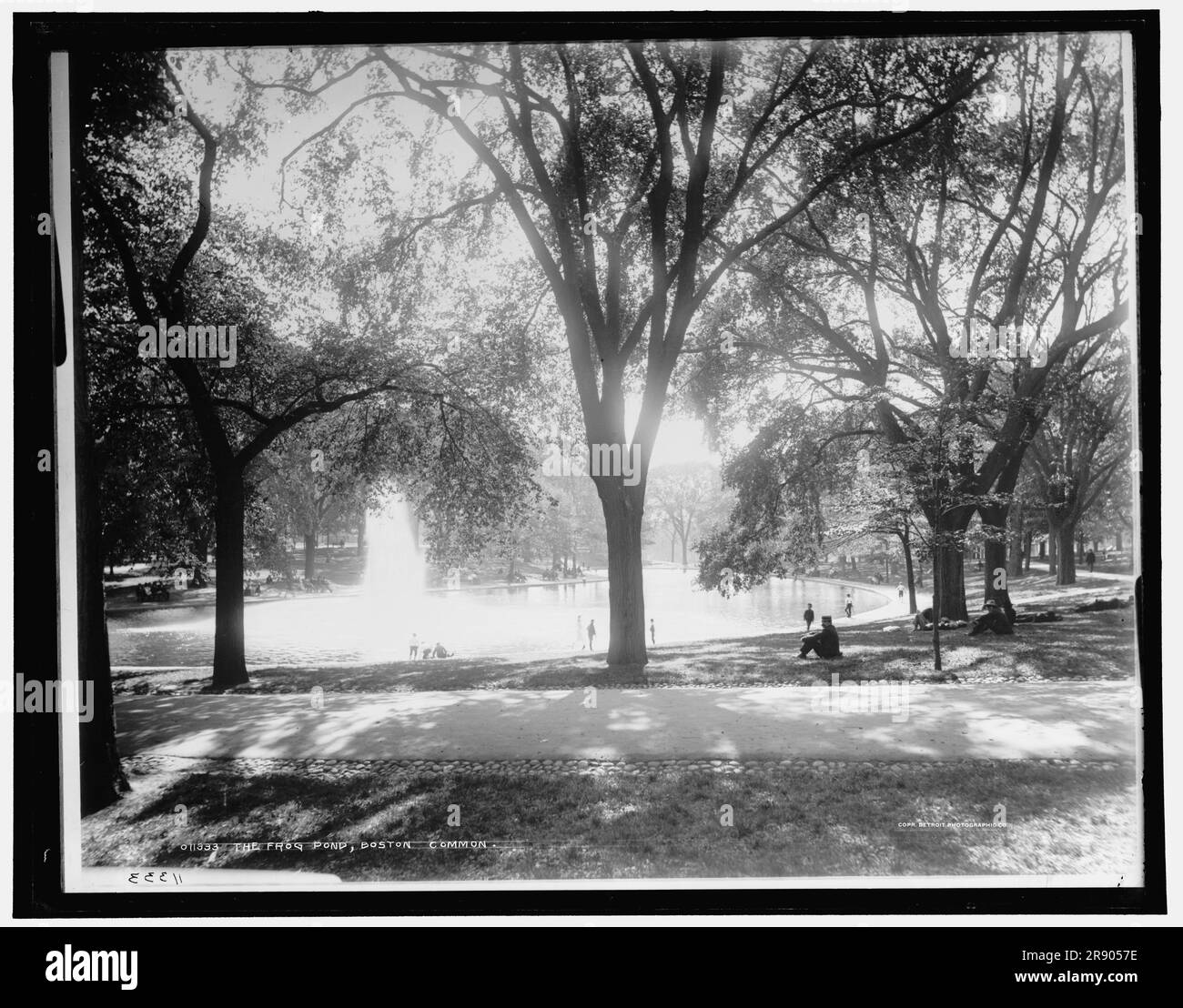 The Frog pond, Boston Common, c1899 Stock Photo Alamy