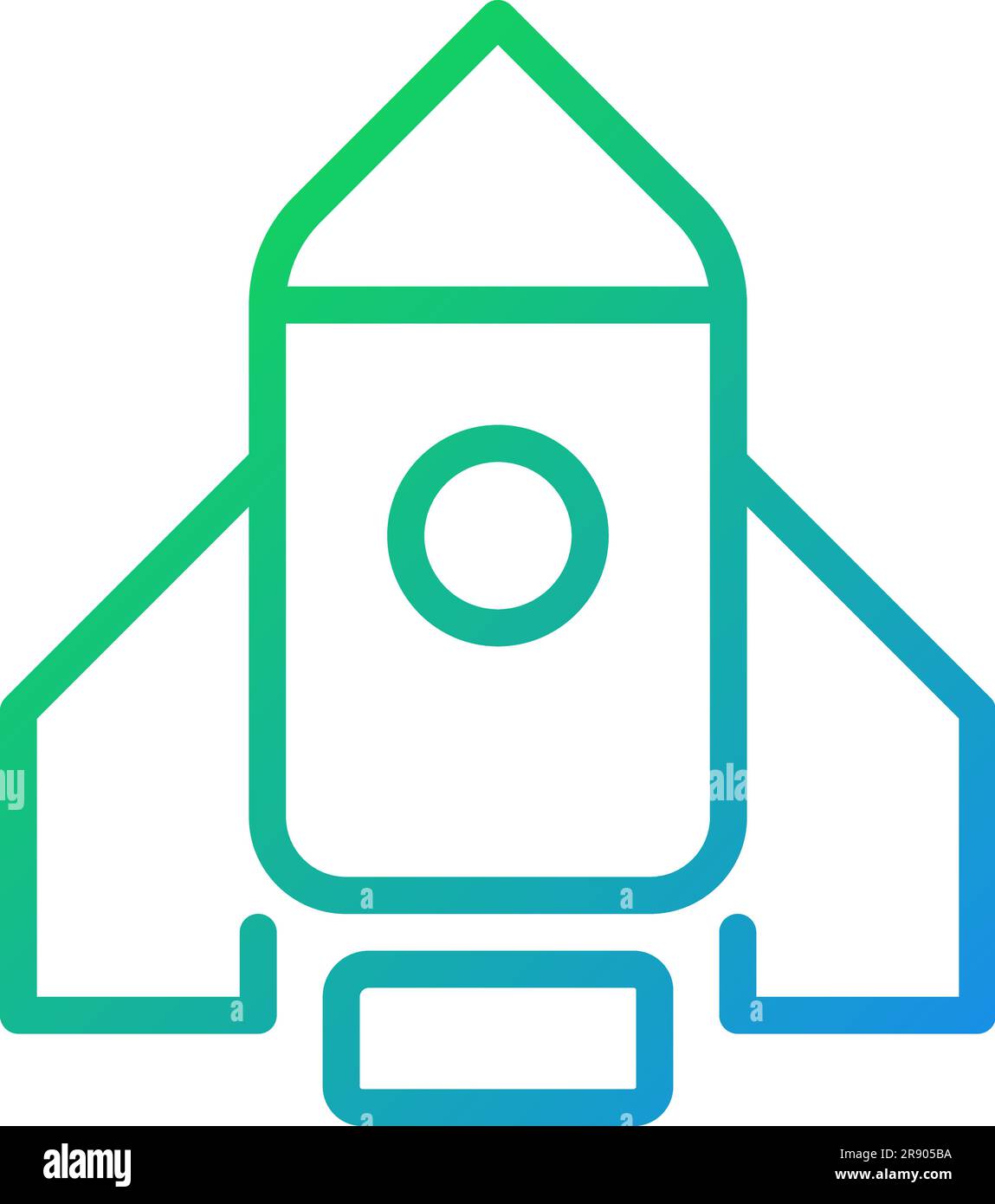 Rocket pixel perfect gradient linear vector icon Stock Vector