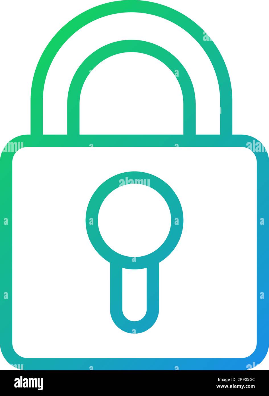 Lock pixel perfect gradient linear vector icon Stock Vector