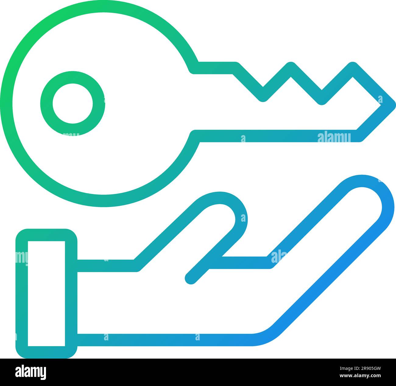 Key pixel perfect gradient linear vector icon Stock Vector