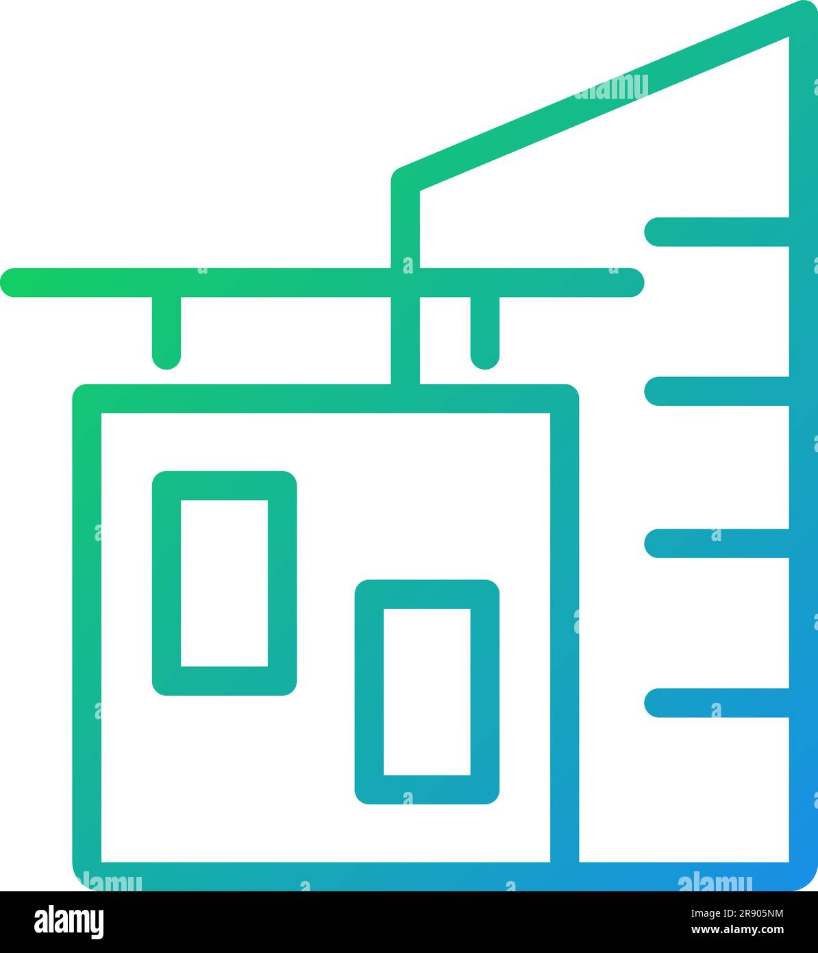 Corporate building pixel perfect gradient linear vector icon Stock Vector