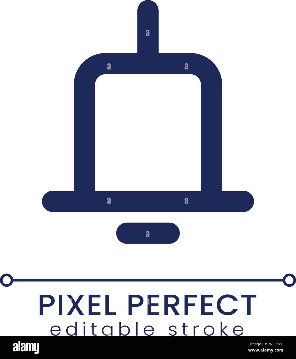 Notification pixel perfect linear ui icon Stock Vector