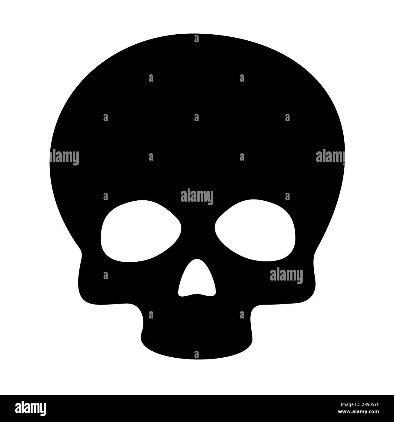 DRAWING OF A HUMAN SKULL IN BLACK COLOR ISOLATED Stock Vector