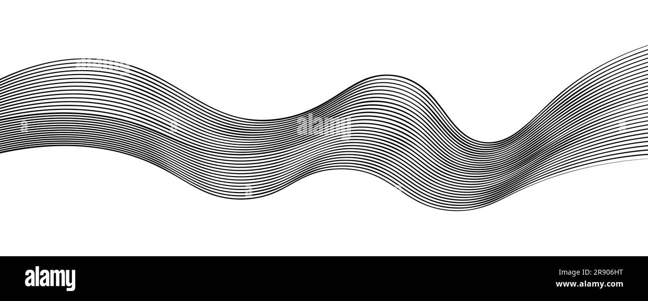 abstract black and white vector wave background Stock Vector Image ...