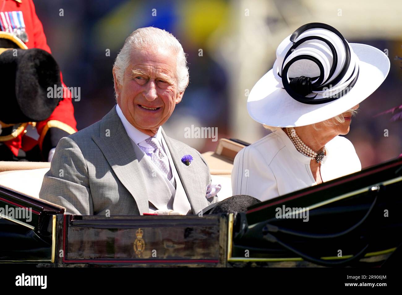 King Charles III and Queen Camilla arrive by carriage during day four ...