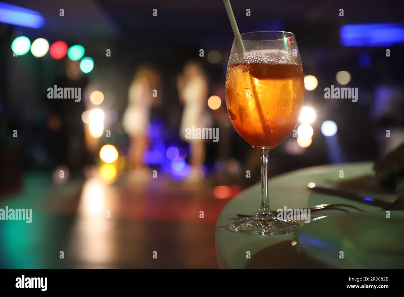 Origial typical italian beverage, aperol aperitif made with prosecco