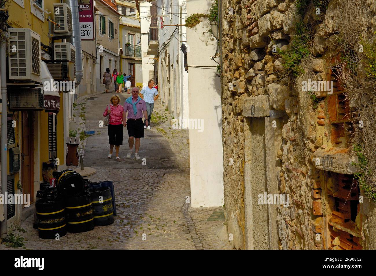 Old Town, Sesimbra, Setubal district, Serra de Arrabida, Lisbon coast, Portugal Stock Photo