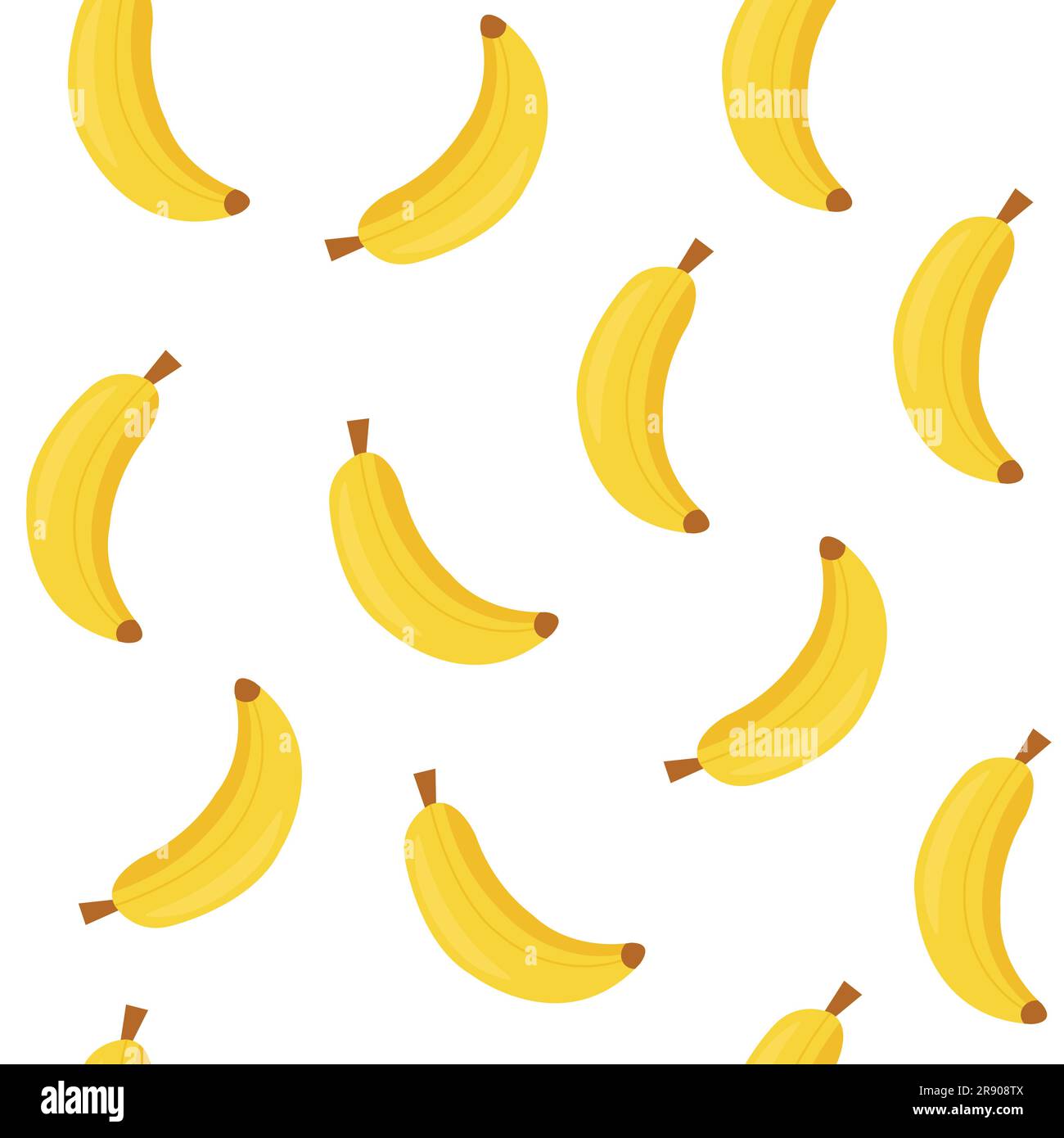 Seamless yellow bananas pattern cartoon style on white background ...
