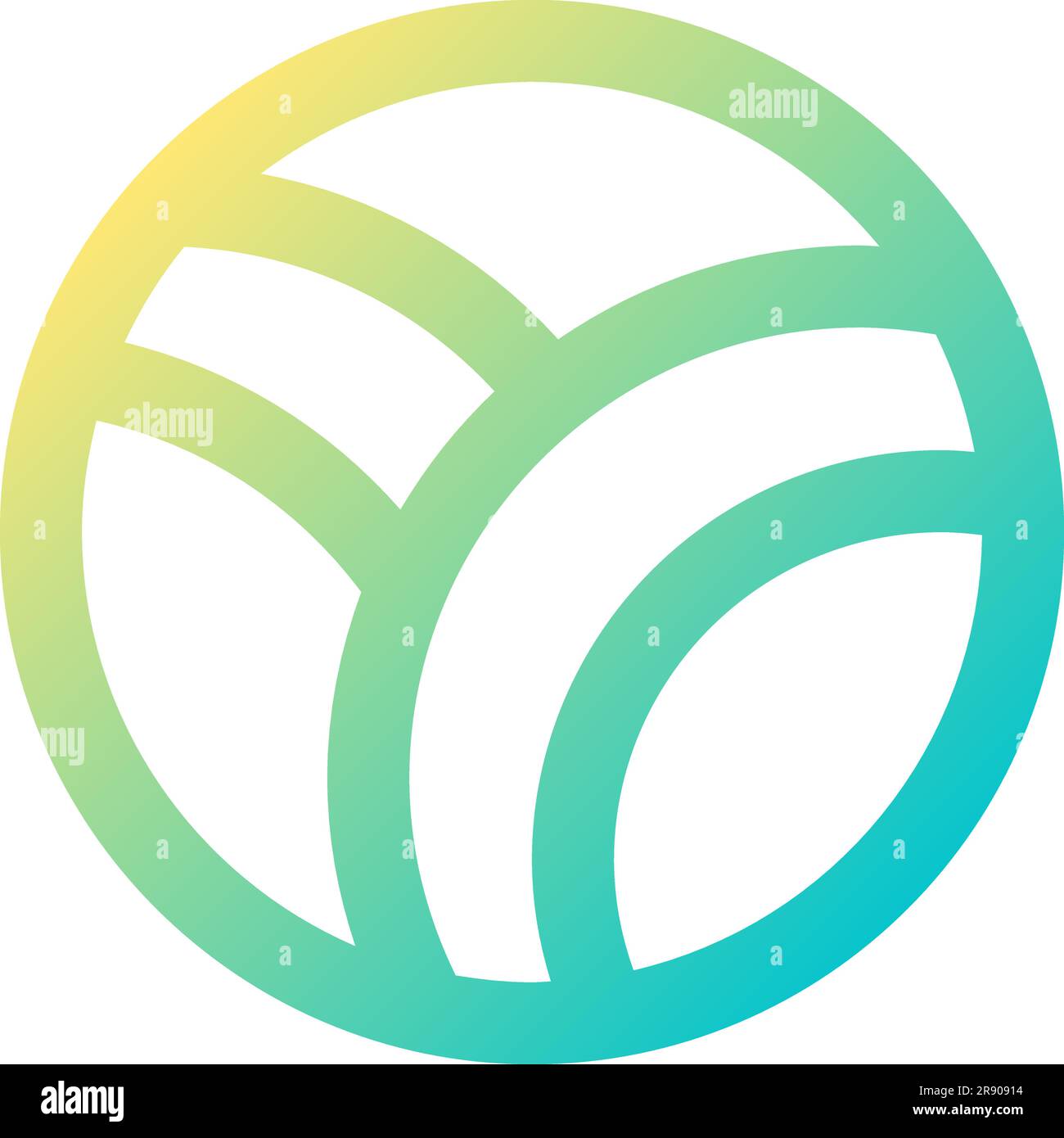 Volleyball pixel perfect gradient linear ui icon Stock Vector
