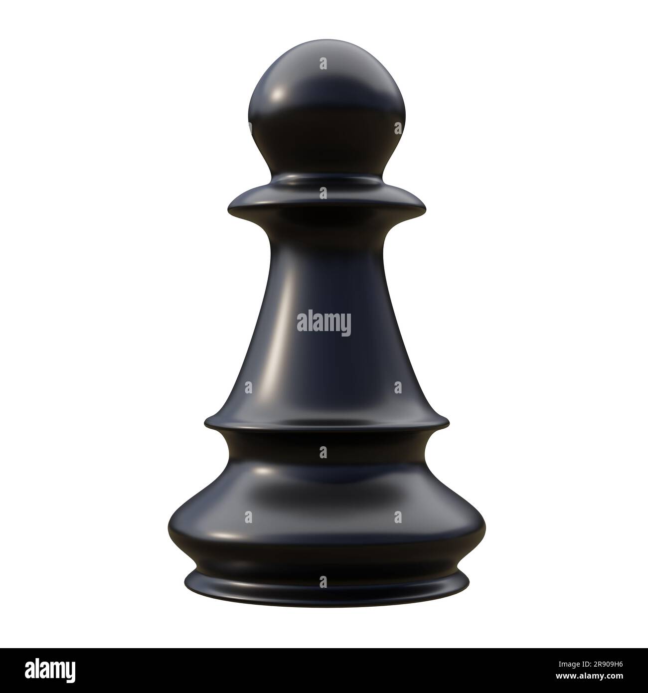 Chess pawn black color isolated on a white background. Business strategy concept Stock Photo