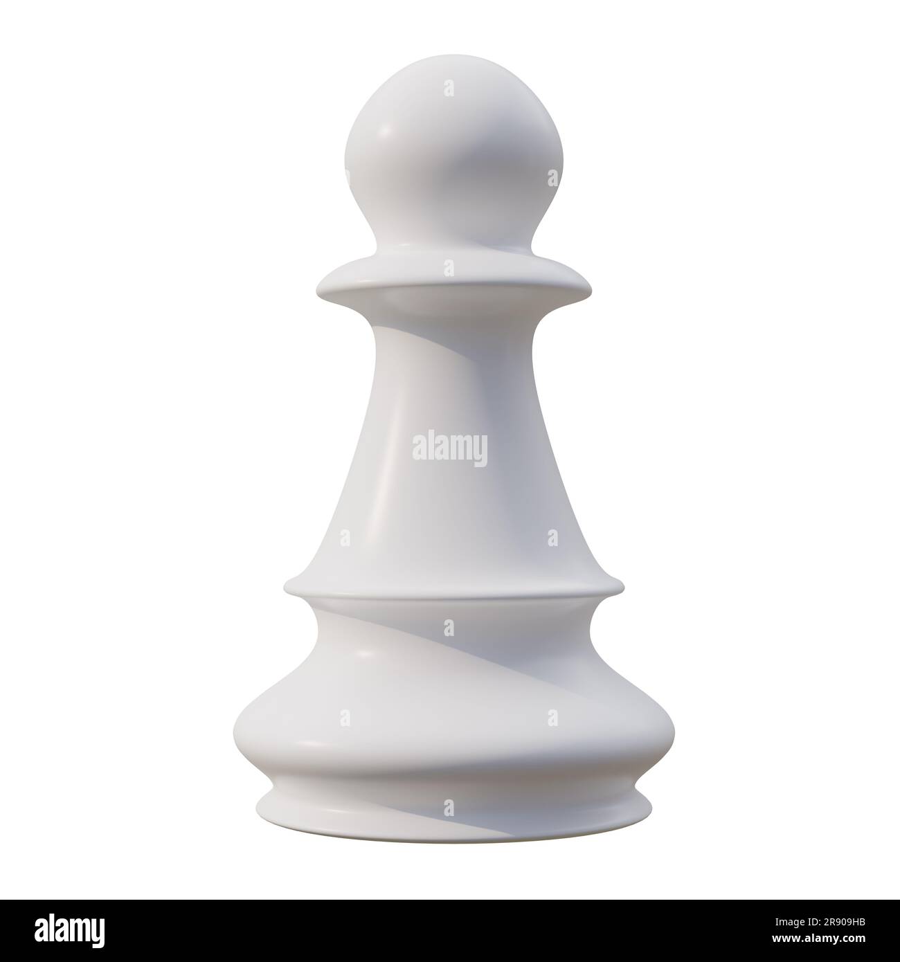 White chess pawn isolated on a white background. Business strategy concept Stock Photo