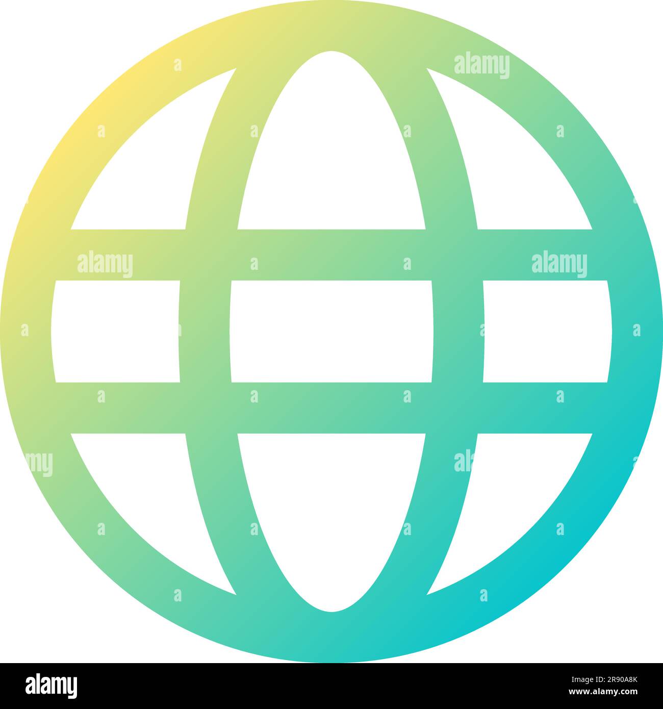 Globe pixel perfect gradient linear ui icon Stock Vector