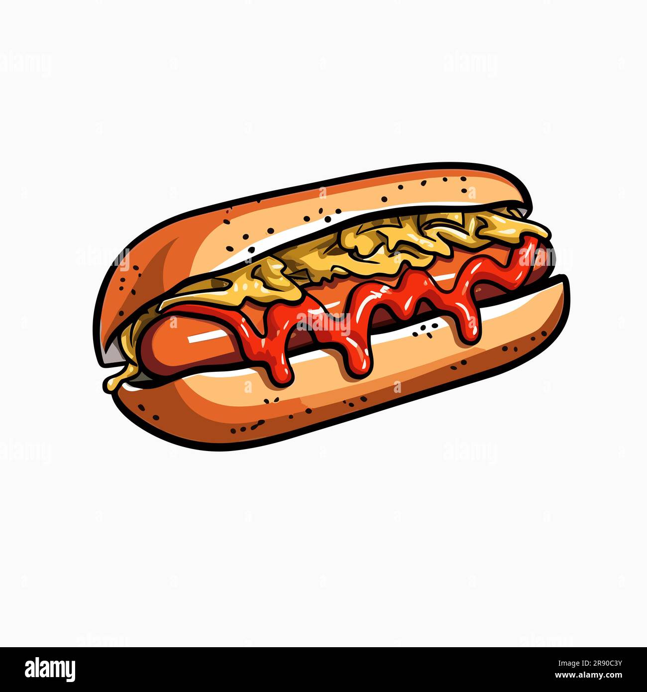 Illustration of a hotdog on Craiyon