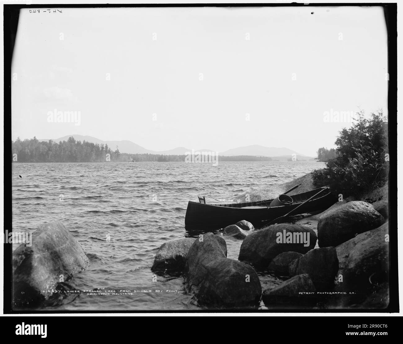 Lower Saranac Lake from Shingle Bay Point, Adirondack Mountains, (1902
