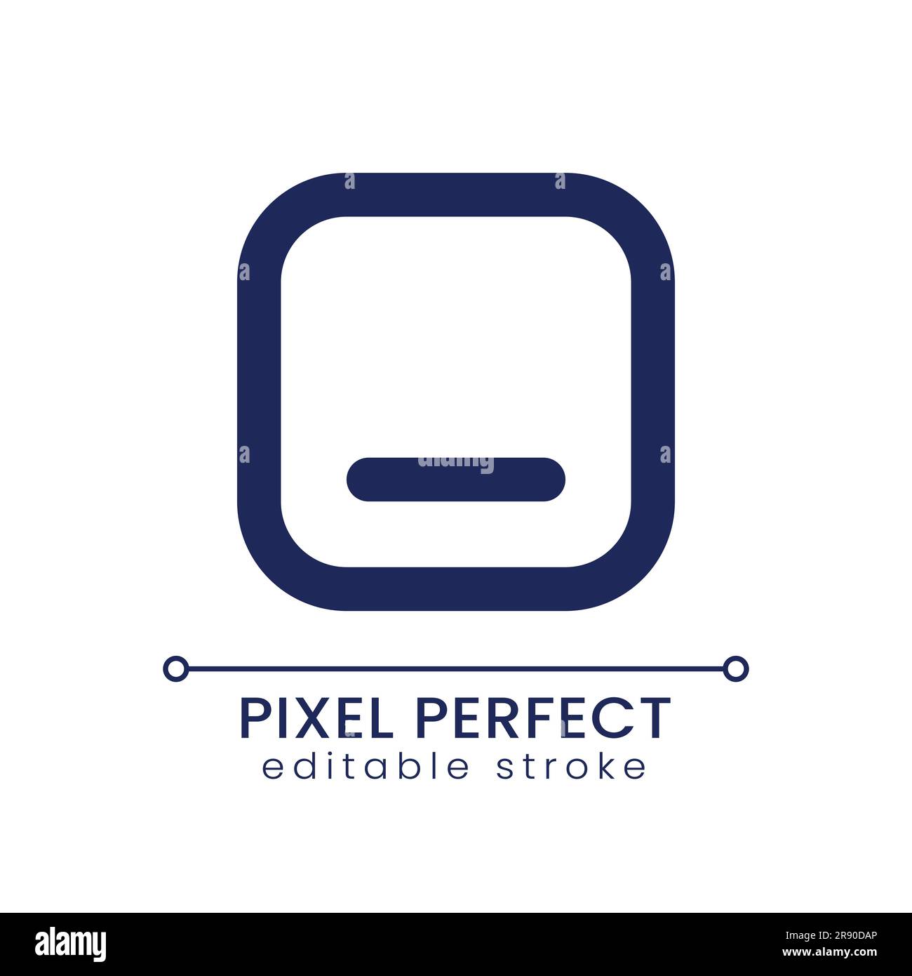 Minimize button pixel perfect linear ui icon Stock Vector