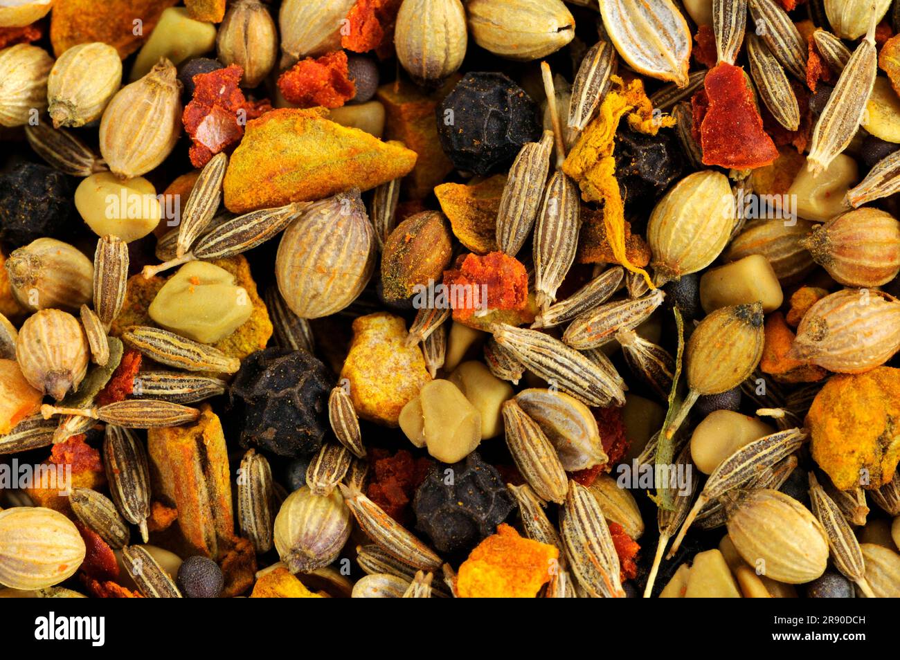 Curry Ingredients, Turmeric. Cumin, coriander, black mustard seeds