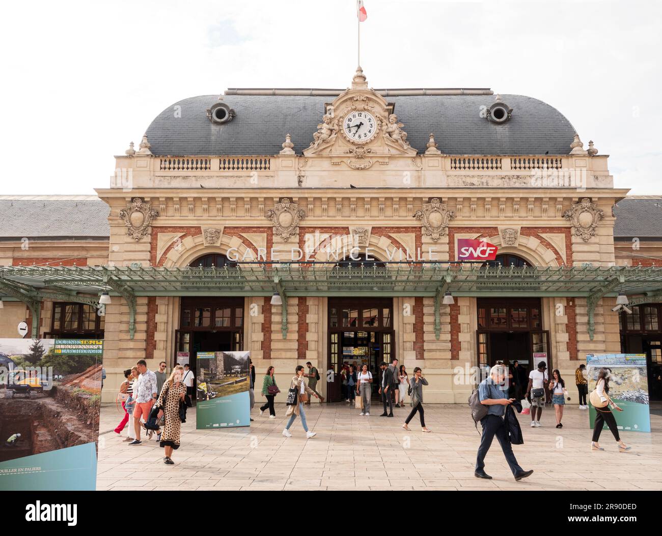 Gare de Nice Ville - the central train station of Nice, France on the French Riviera. Nice, France- june 7, 2023. Stock Photo