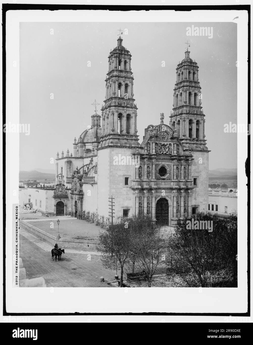 The Parroquia, Chihuahua, Mexico, between 1880 and 1897. Showing the