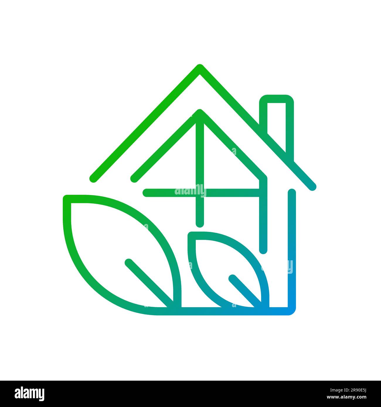 Eco house pixel perfect gradient linear vector icon Stock Vector