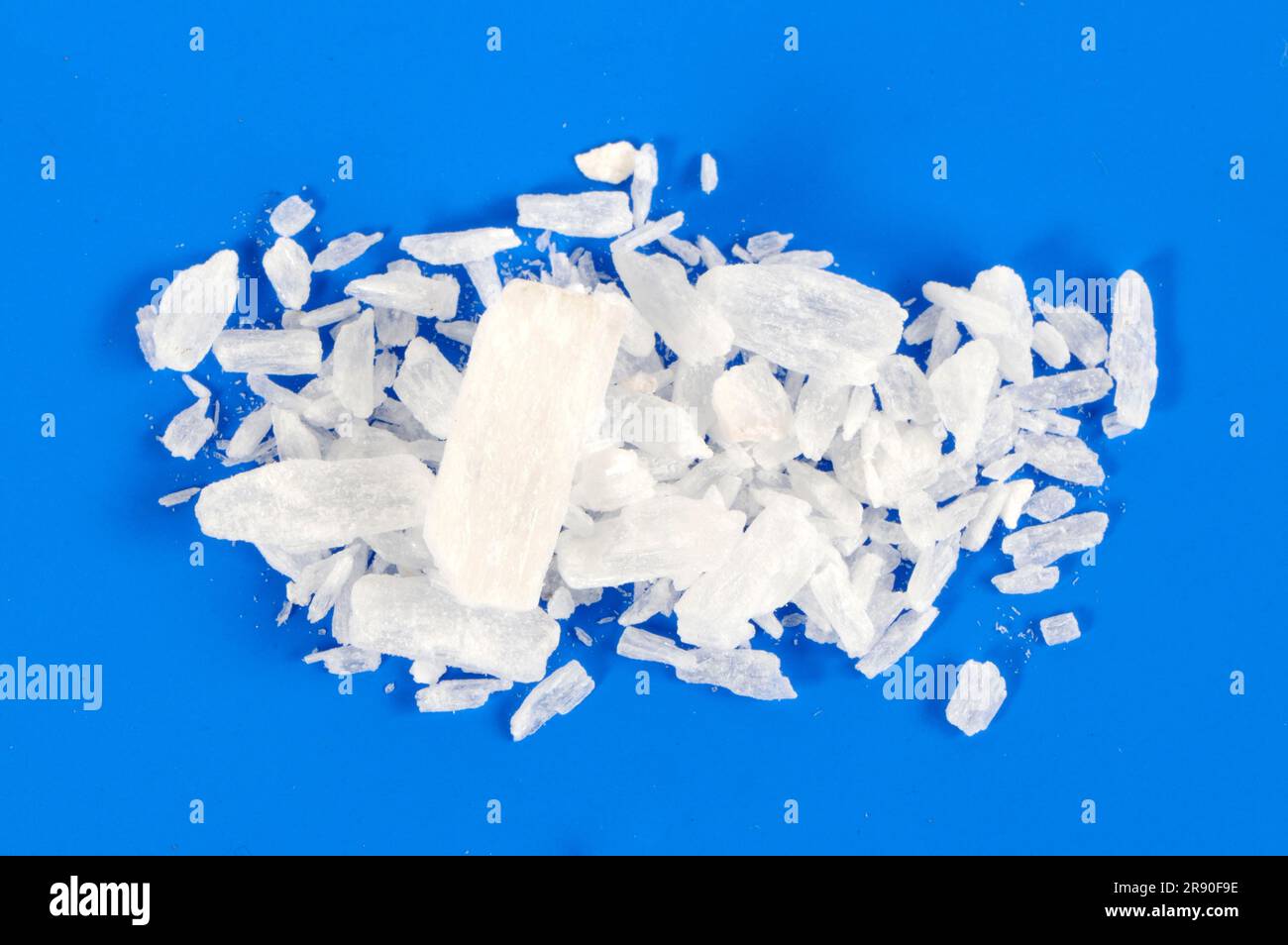 Mineral gypsum (Gypsum fibrosum), Shi Gao, exemplar, object Stock Photo
