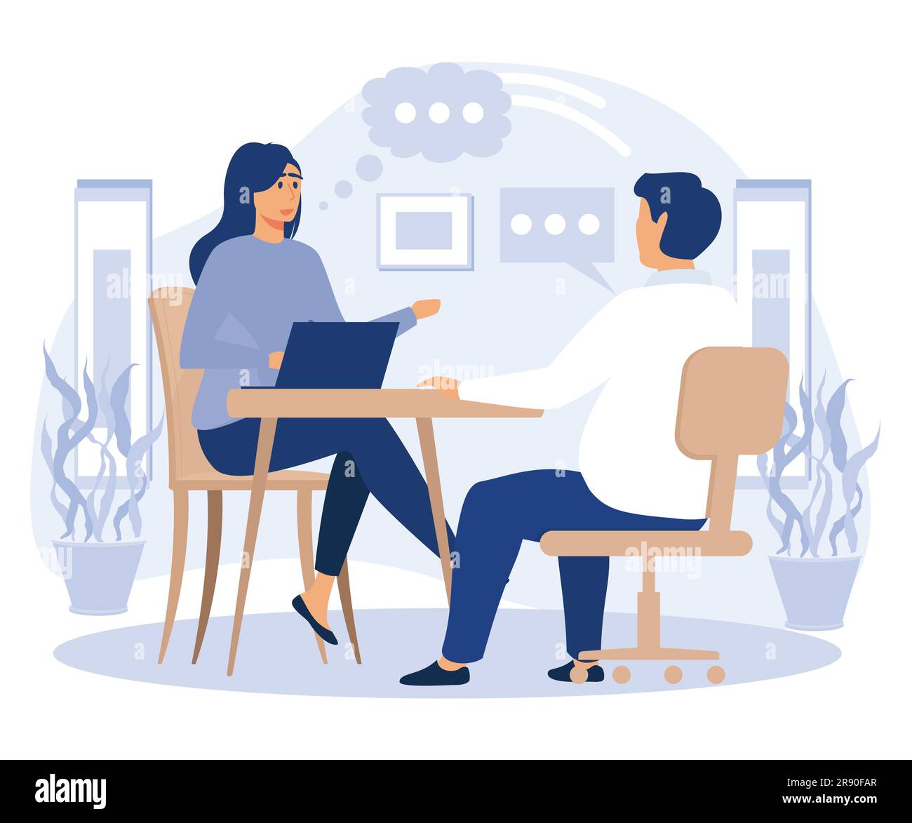 Hiring employees concept, Expat work, job interview, teamwork power ...