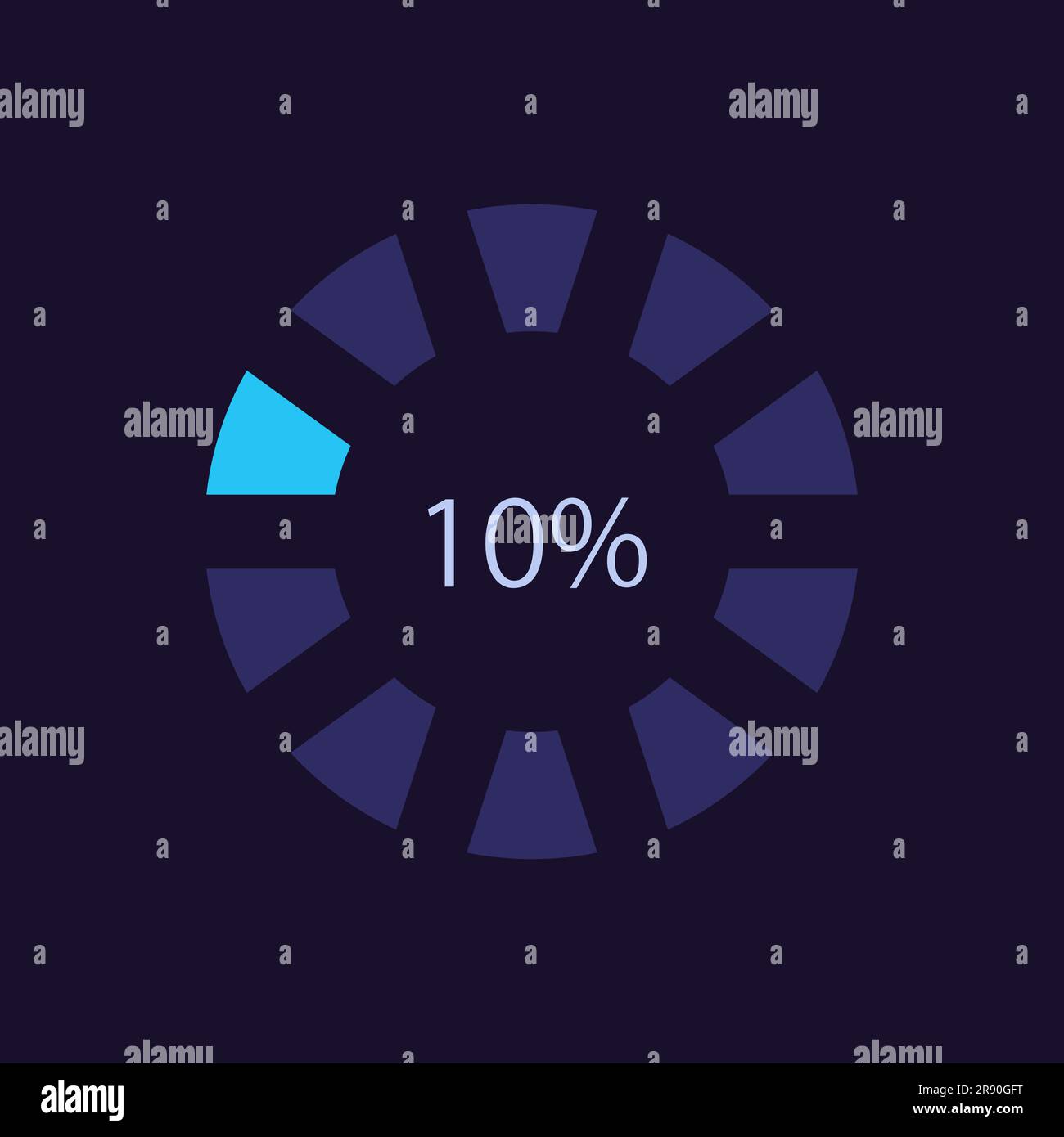 Segmented radial wheel bar infographic chart design template for dark
