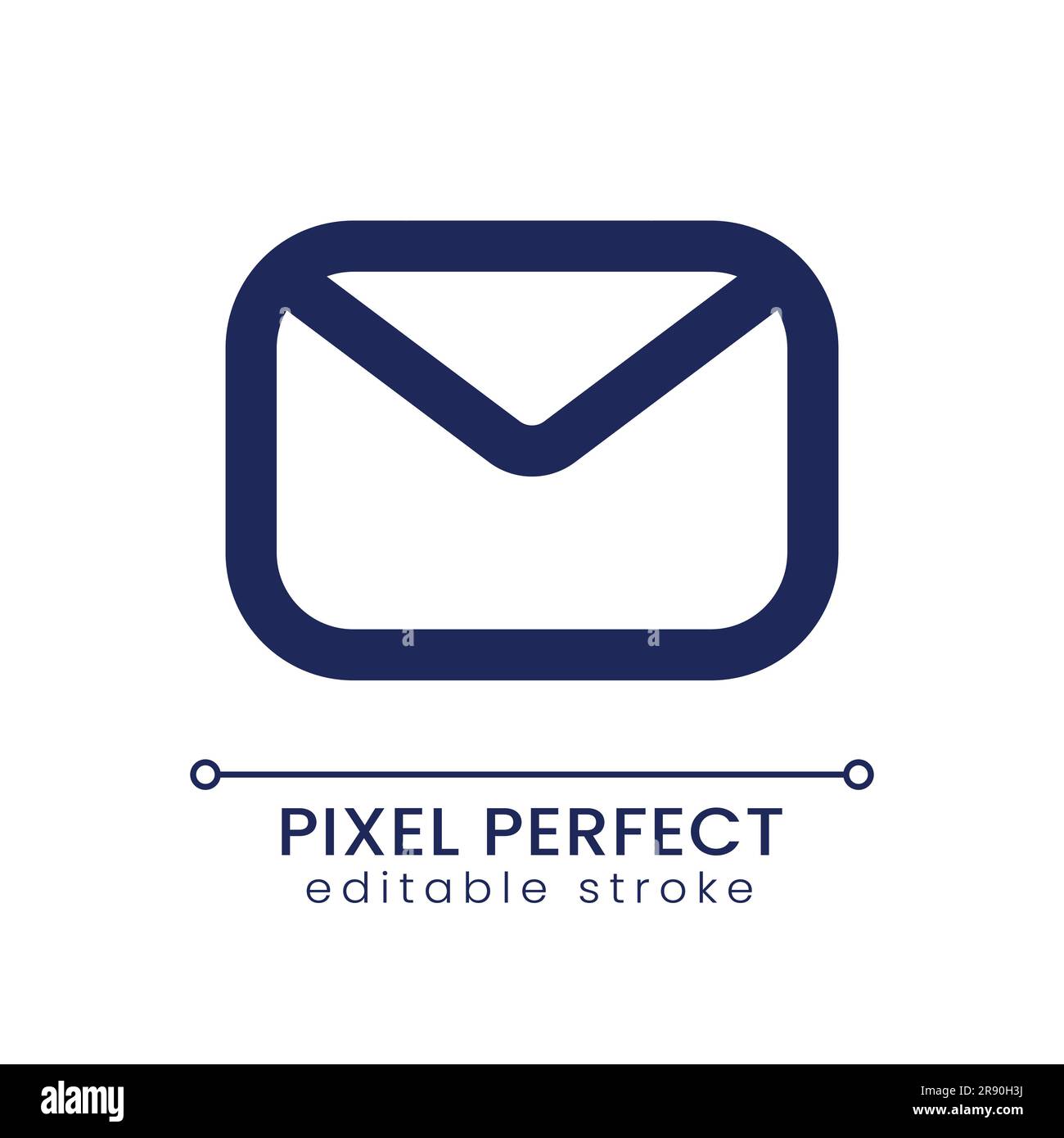 Unread message pixel perfect linear ui icon Stock Vector