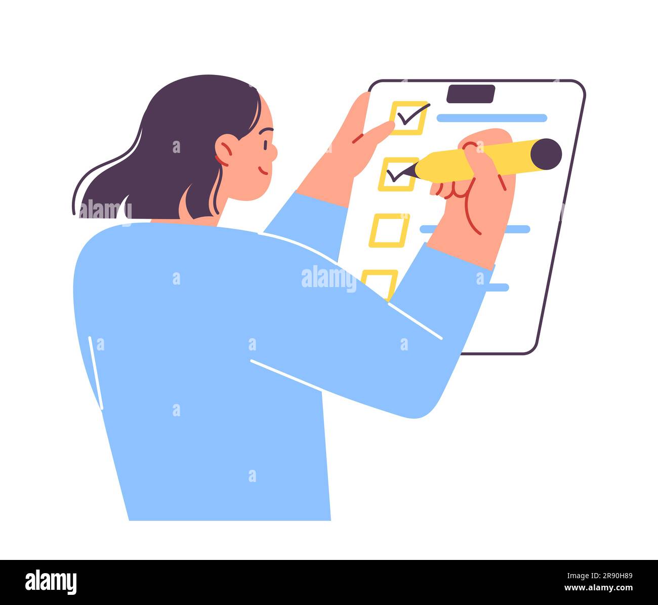 Identifying Task Image Woman marks the completed tasks on the list Stock Vector Image & Art ...