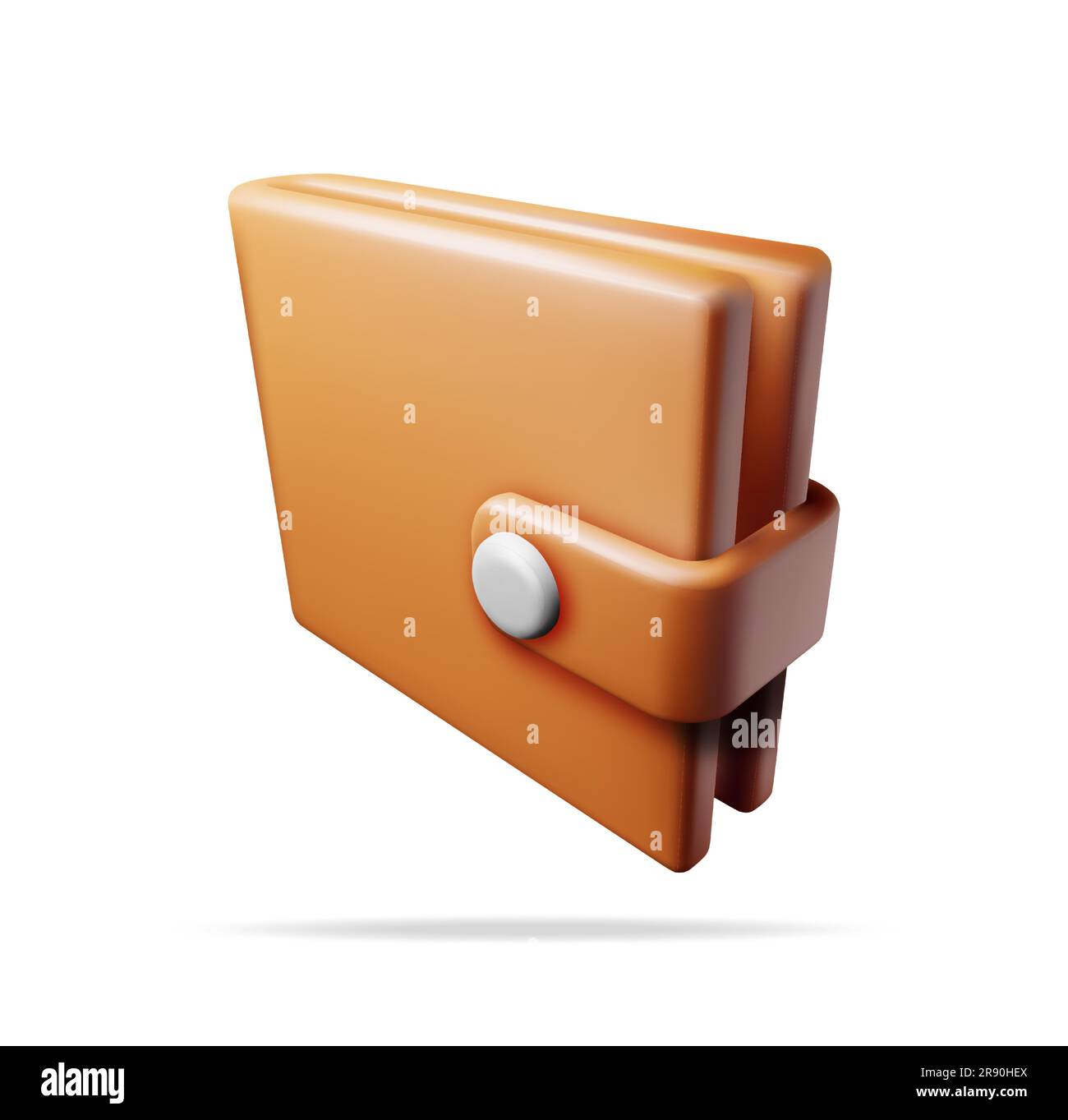 3D Brown Leather Wallet Isolated Stock Vector