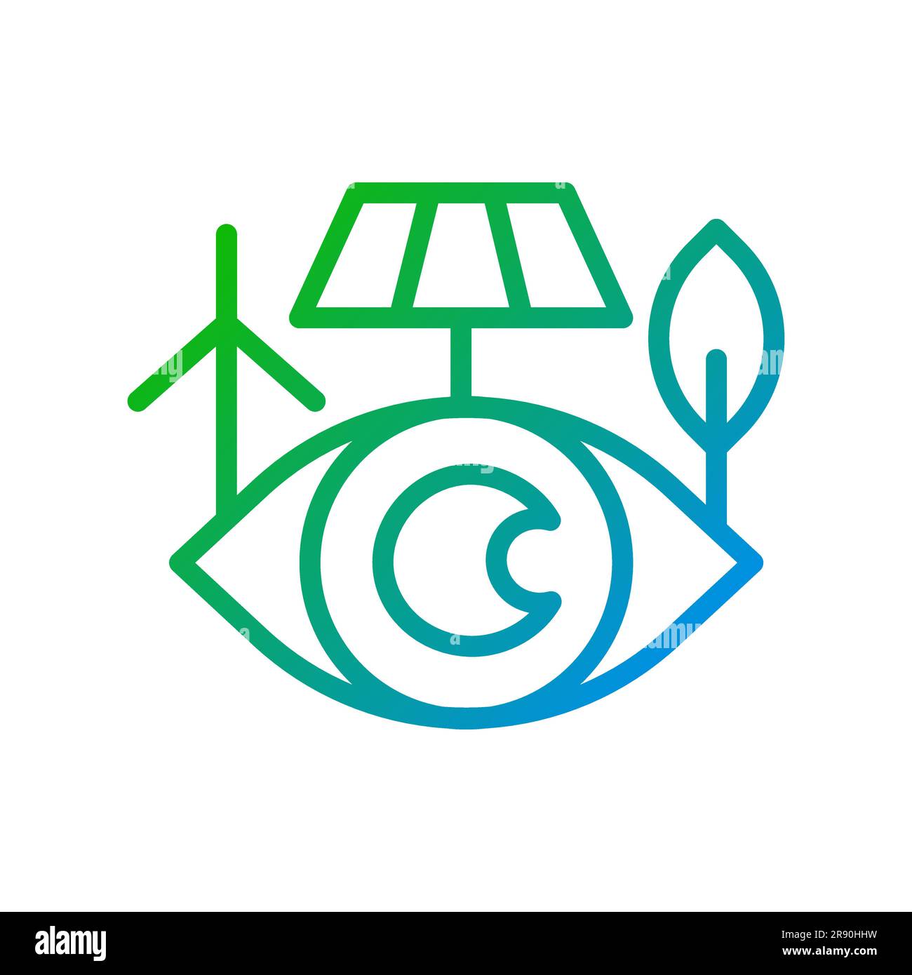 Control of power generation pixel perfect gradient linear vector icon Stock Vector