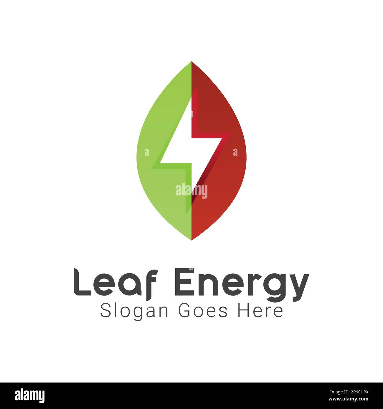 Leaf Energy Logo Design Natural Energy Logotype Leaf with Fire Logo