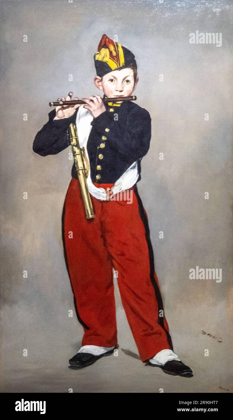 The Fifer or Young Flautist, painting by French painter Edouard Manet from 1866. Orsay Museum, Paris, France Stock Photo