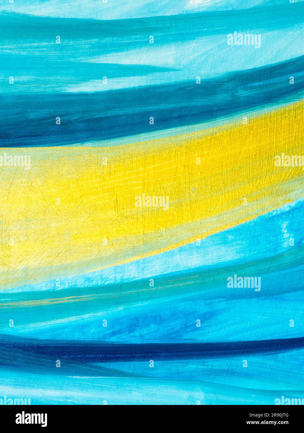 Blue and gold stripes, creative abstract hand painted background, brush