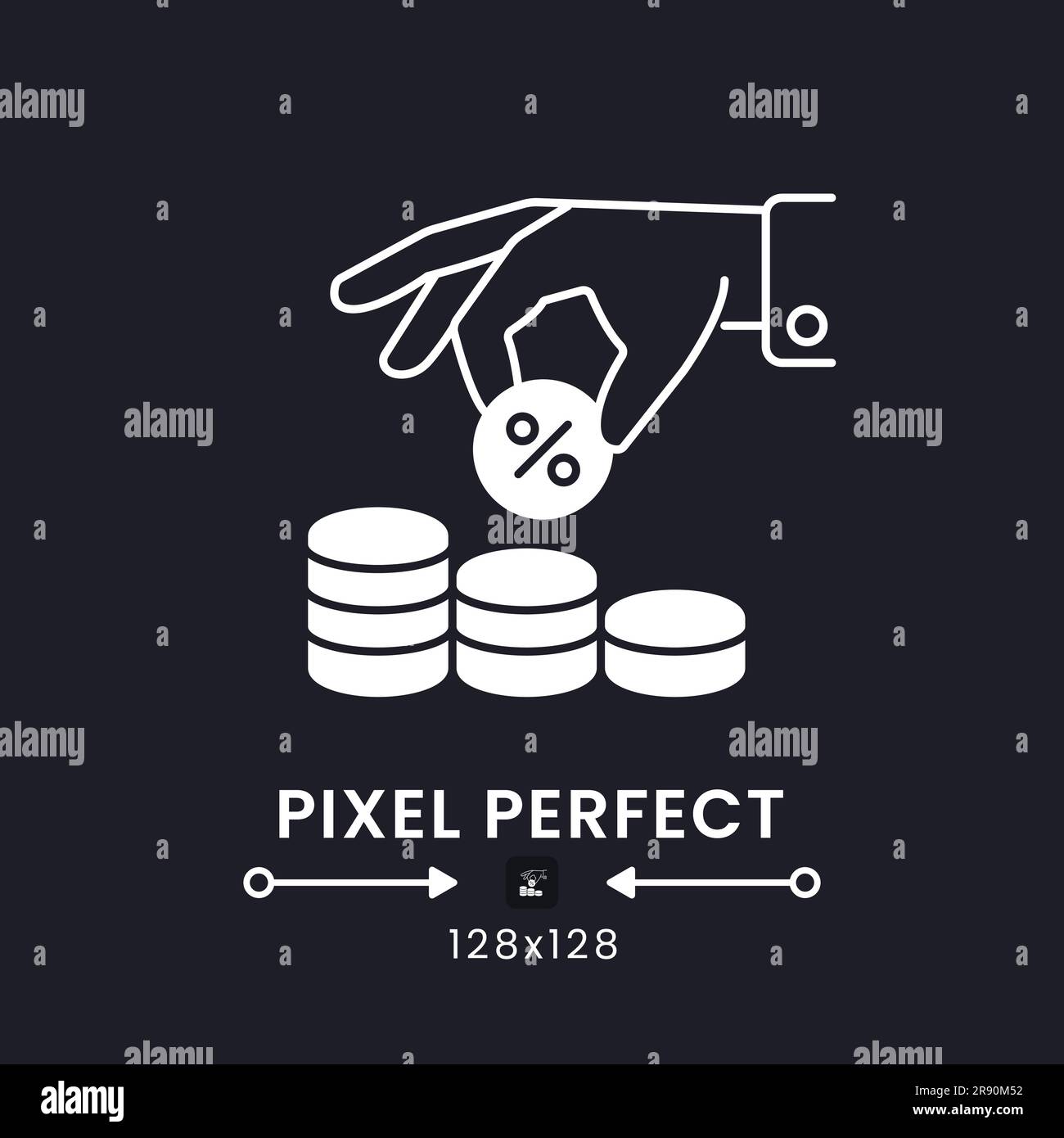 Tax Withholding white solid desktop icon Stock Vector