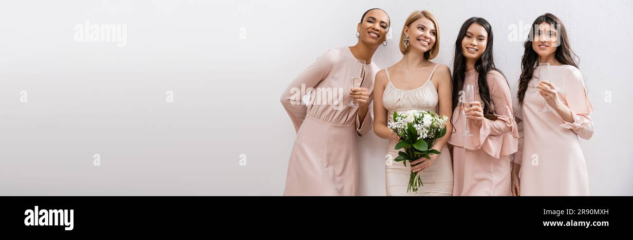 Diverse wedding party holding hi-res stock photography and images - Alamy