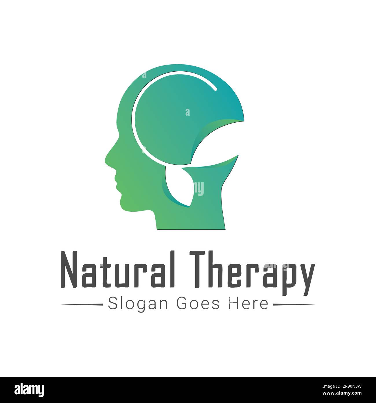 Natural Therapy Logo Design Psychotherapy Logotype Wellness Relaxation Stock Vector