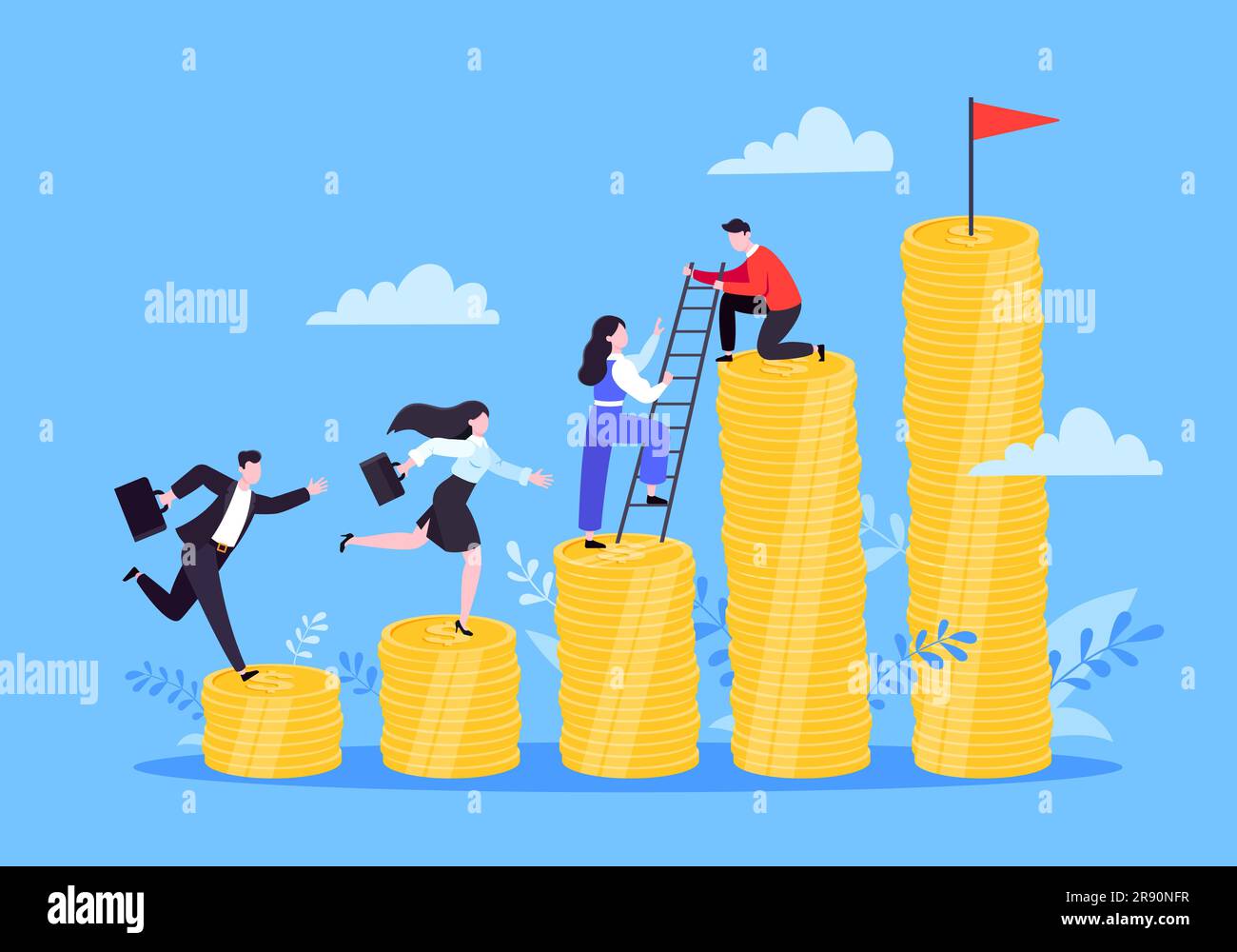 Business mentor helps improve career and money stacks growing. He holds