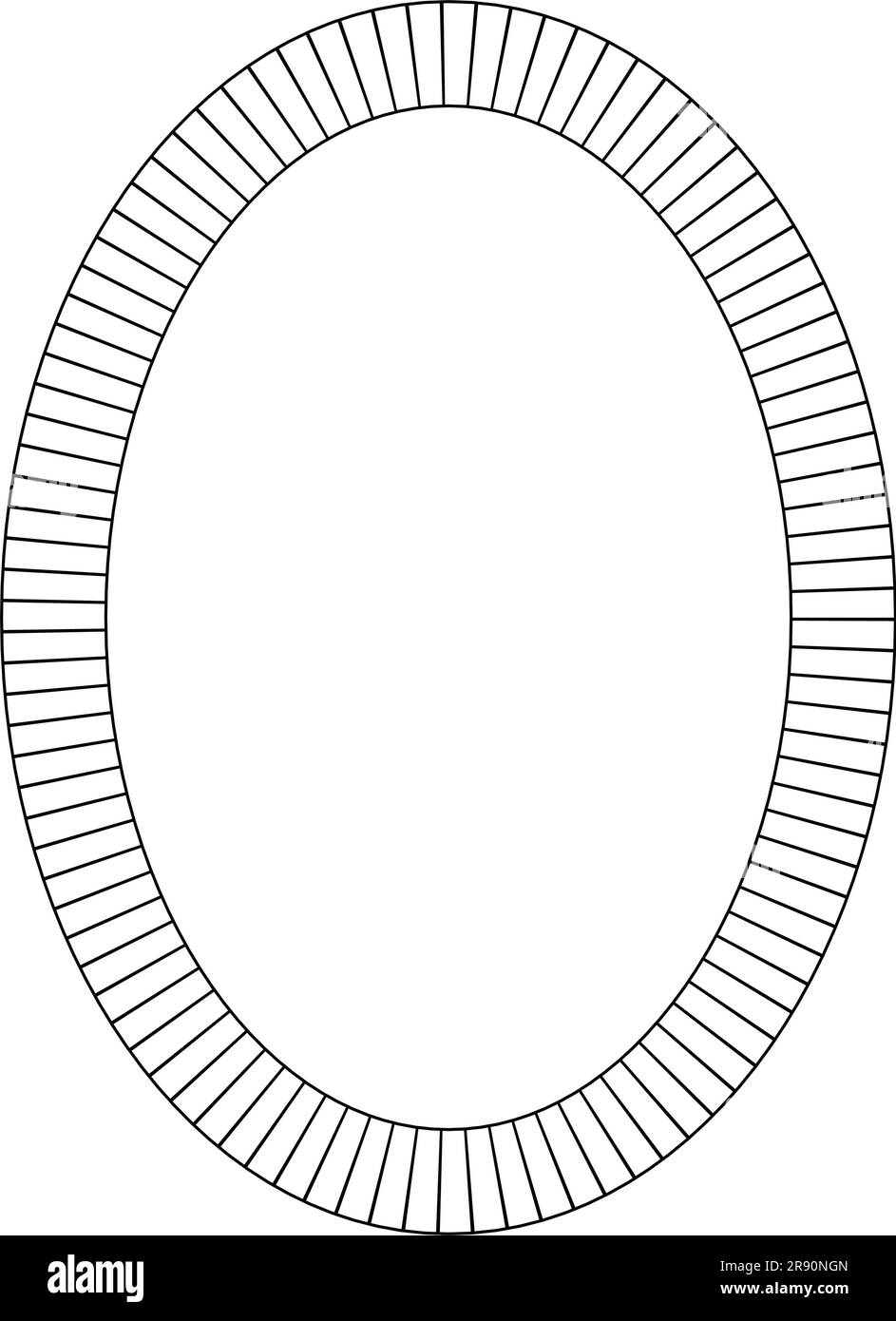 Oval frame round border design shape icon for decorative vintage doodle ...