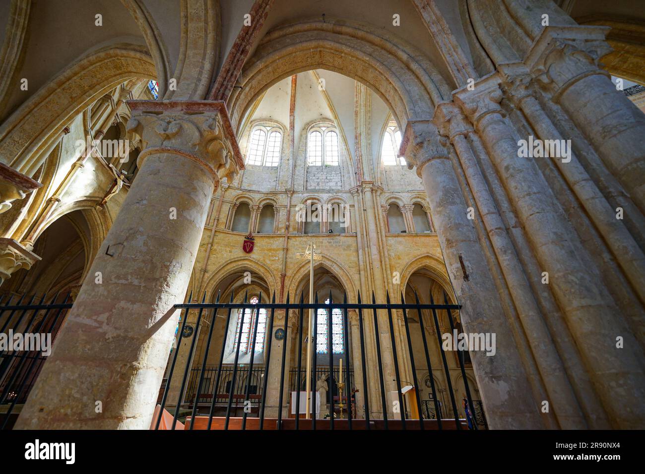 Provins, France - May 24, 2023 : Choir of the Saint Quiriace Collegiate Church in Provins, a medieval city in the French department of Seine et Marne Stock Photo