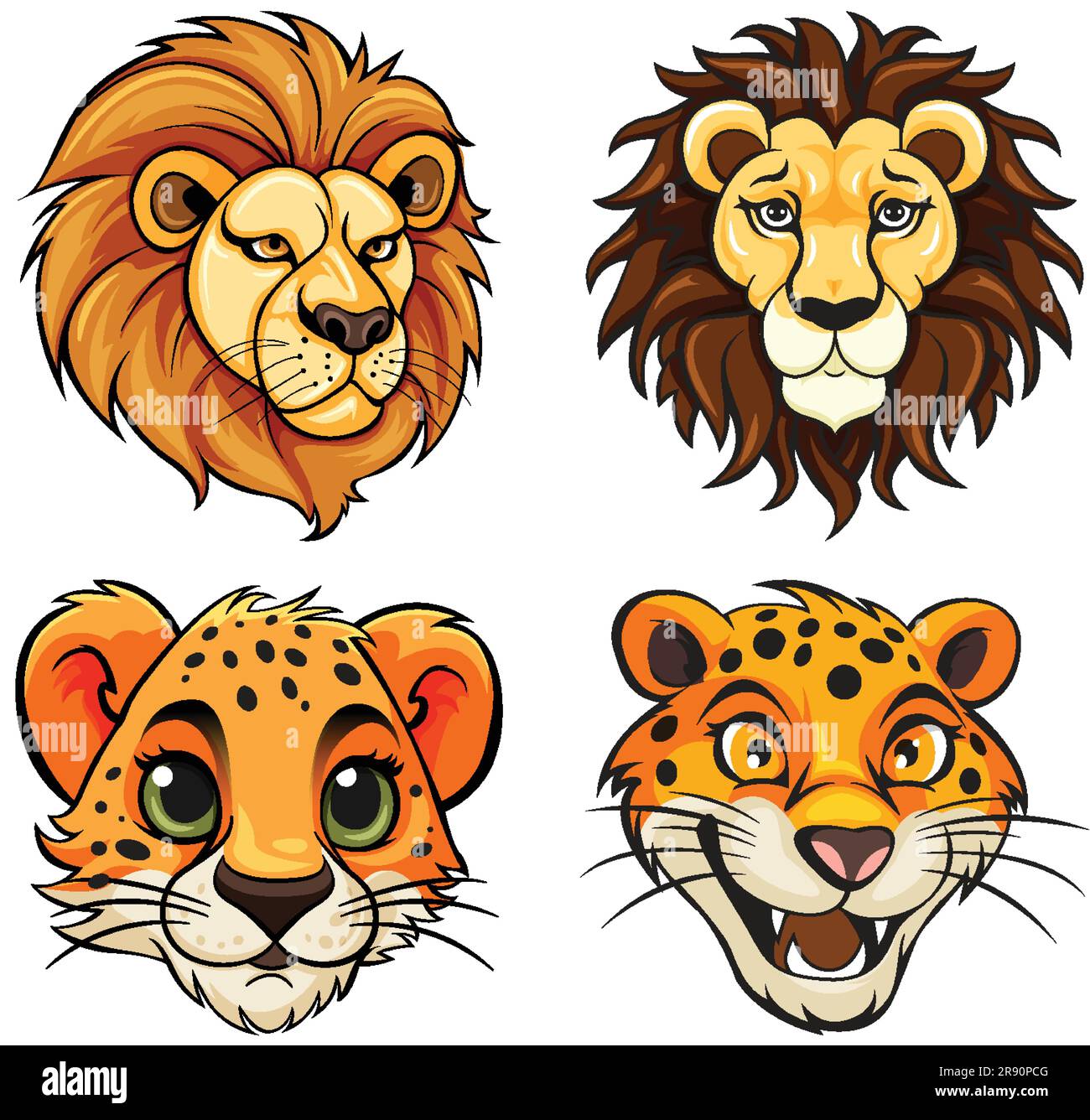 Set of animal face illustration Stock Vector Image & Art Alamy