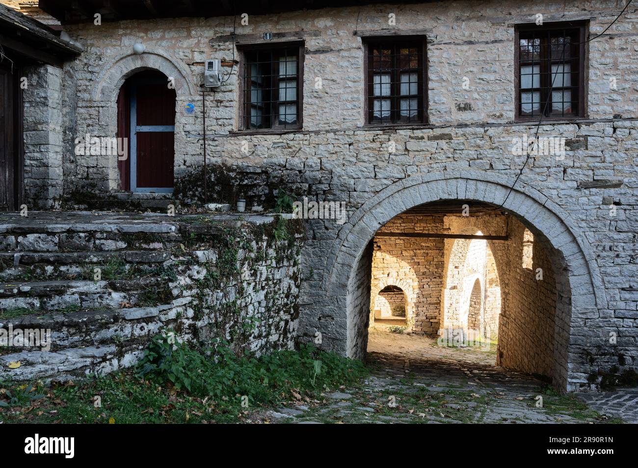 Stone houses of traditional architecture in Koukouli, at Zagori,Greece  Stock Photo - Alamy